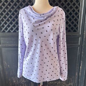 ANN TAYLOR Lavender Blouse with Drape Neck